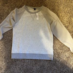 Grey light weight sweatshirt- perfect for a nice dinner on the patio.